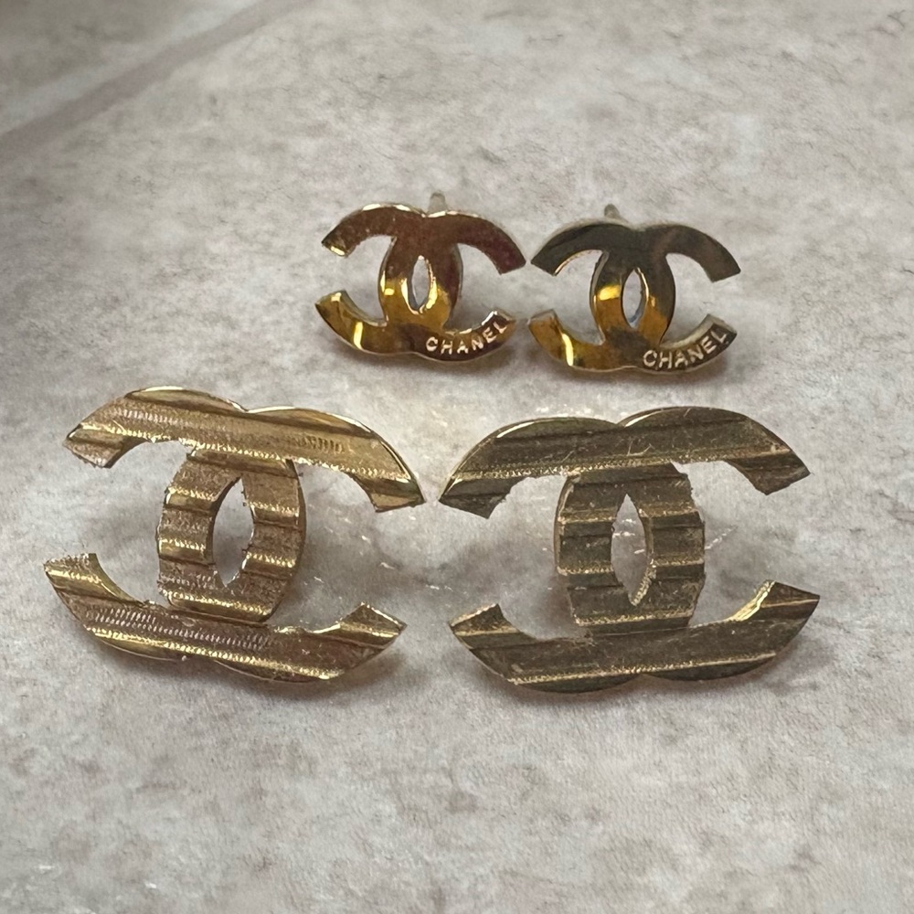 Heart and CC 3 pairs of Earrings Sets